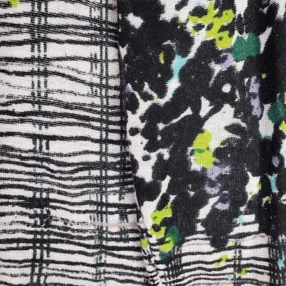 Nic + Zoe Sweater Cardigan Plus Size 1X Open Front Black Geometric Stretch Knit - Picture 6 of 9